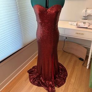 Red Sequin Gown